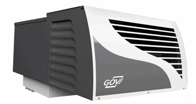 Der Polarik Monoblock für Kühlzellen als Deckengerät - abgebildet von der linken Seite